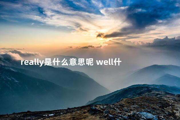 really是什么意思呢 well什么意思